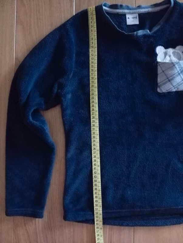 Pijama Polar Criança, 10 anos, azul e cinzento claro