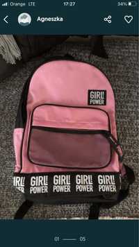 SINSAY plecak różowy GIRL POWER- stan bdb-