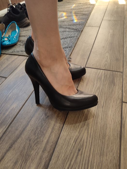 Czarne szpilki, czółenka eko skóra WYPRZEDAŻ SZAFY