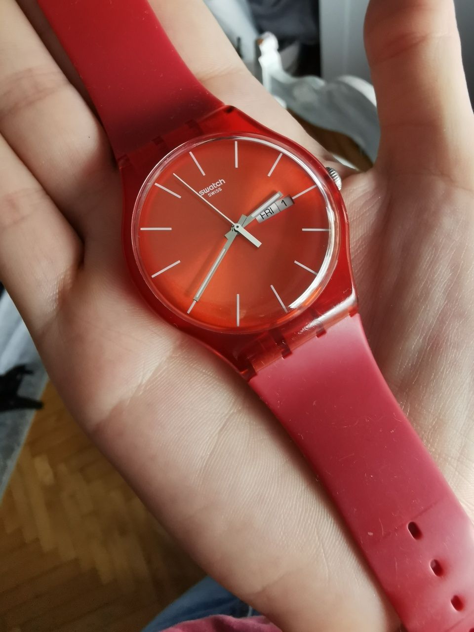 Zegarek swatch New gent czerwony Red rebel unisex