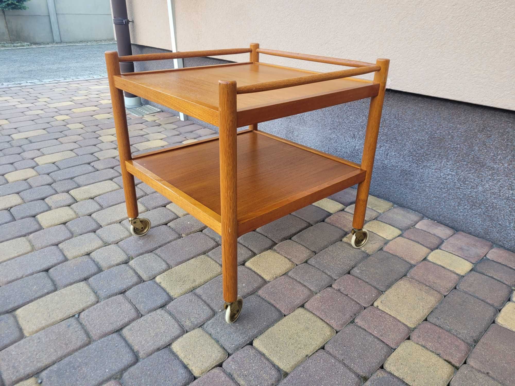Szwedzki wózek / stolik pomocniczy z drewna tekowego Lata 50/60