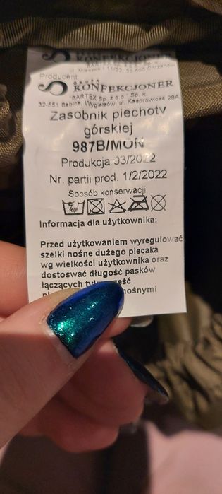 Plecak zasobnik piechoty górskiej