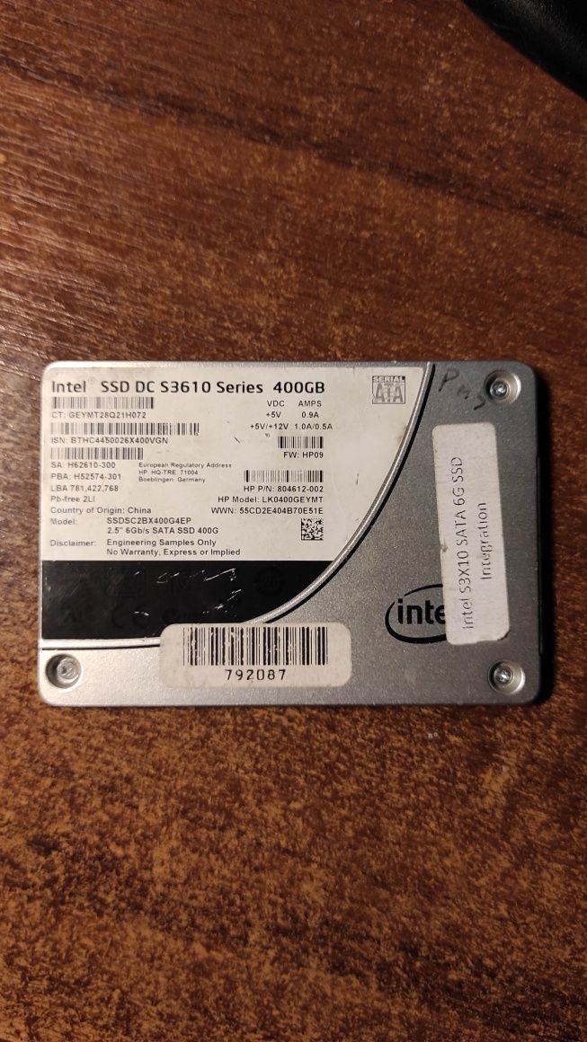 SSD Intel DC S3610 400GB 2.5" SATA3 MLC