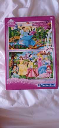 Dois puzzles de princesas, cada um 60 peças