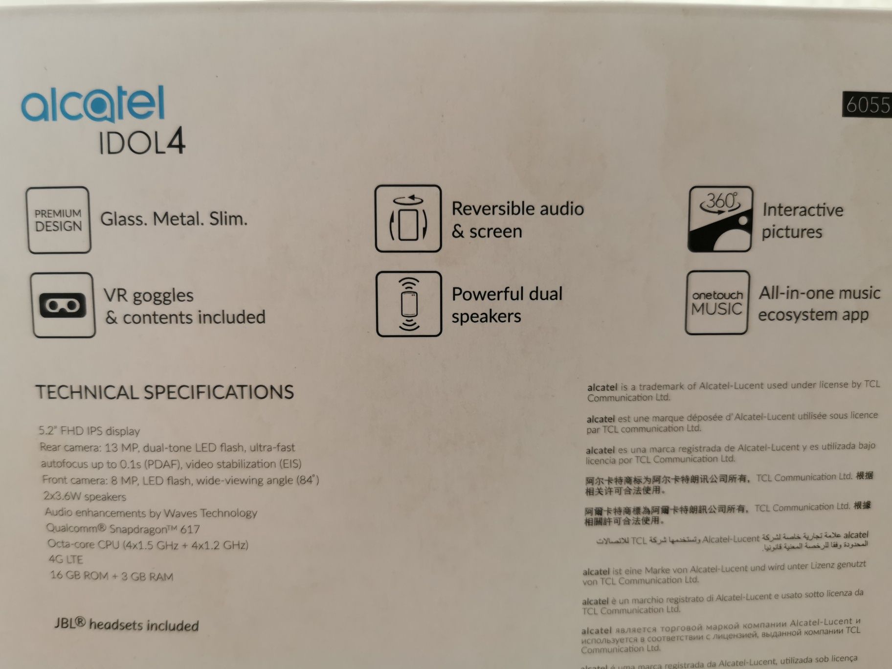Alcatel idol 4 plus goggle VR