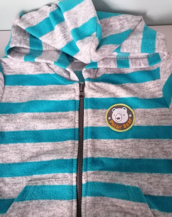 Bluza polar dla niemowlaka, rozpinana bluza z kapturem