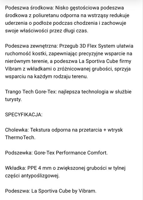 Buty trekkingowe La Sportiva Trango Tech Goretex