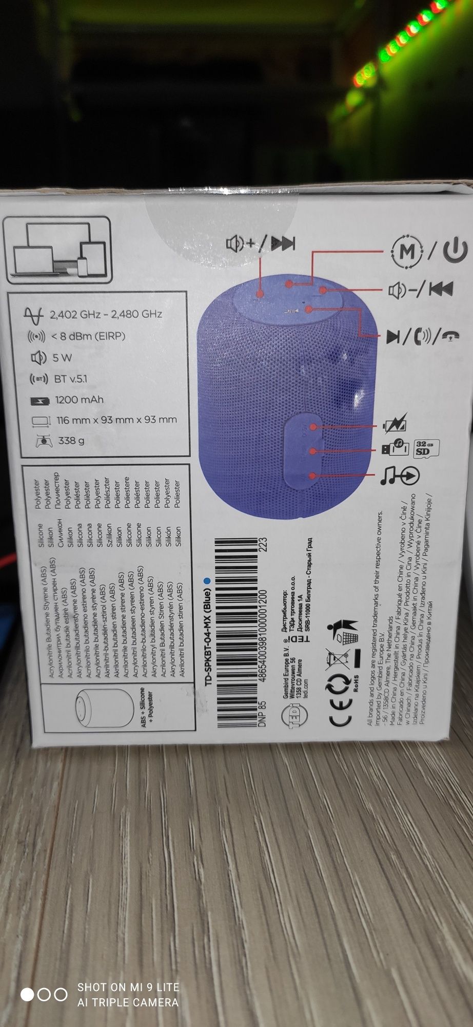 Głośnik Bluetooth Elta® TD-SPKBT-04-MX niebieski