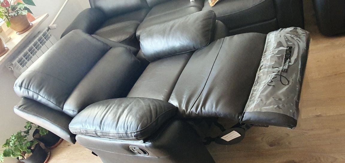 Sofa rozkładana komplet skórzany skóra