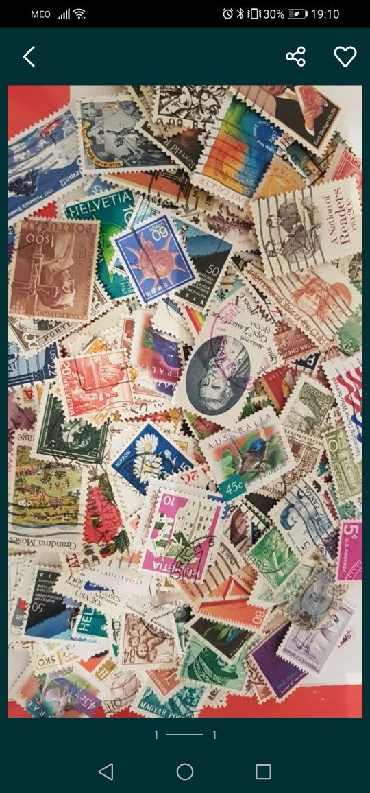 Lote de 2000 selos mundiais