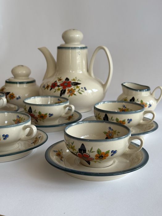 Chodzież Saba serwis herbaciany 6-osobowy Porcelana PRL