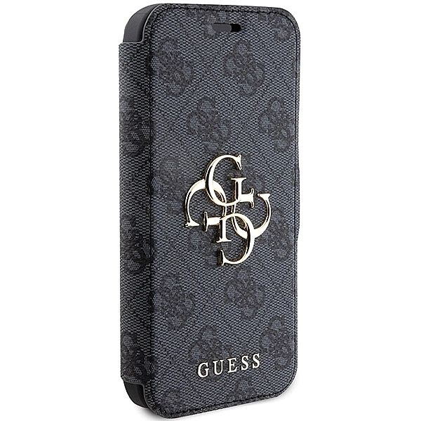 Etui Guess 4G Metal Logo na iPhone 15 Pro - szare