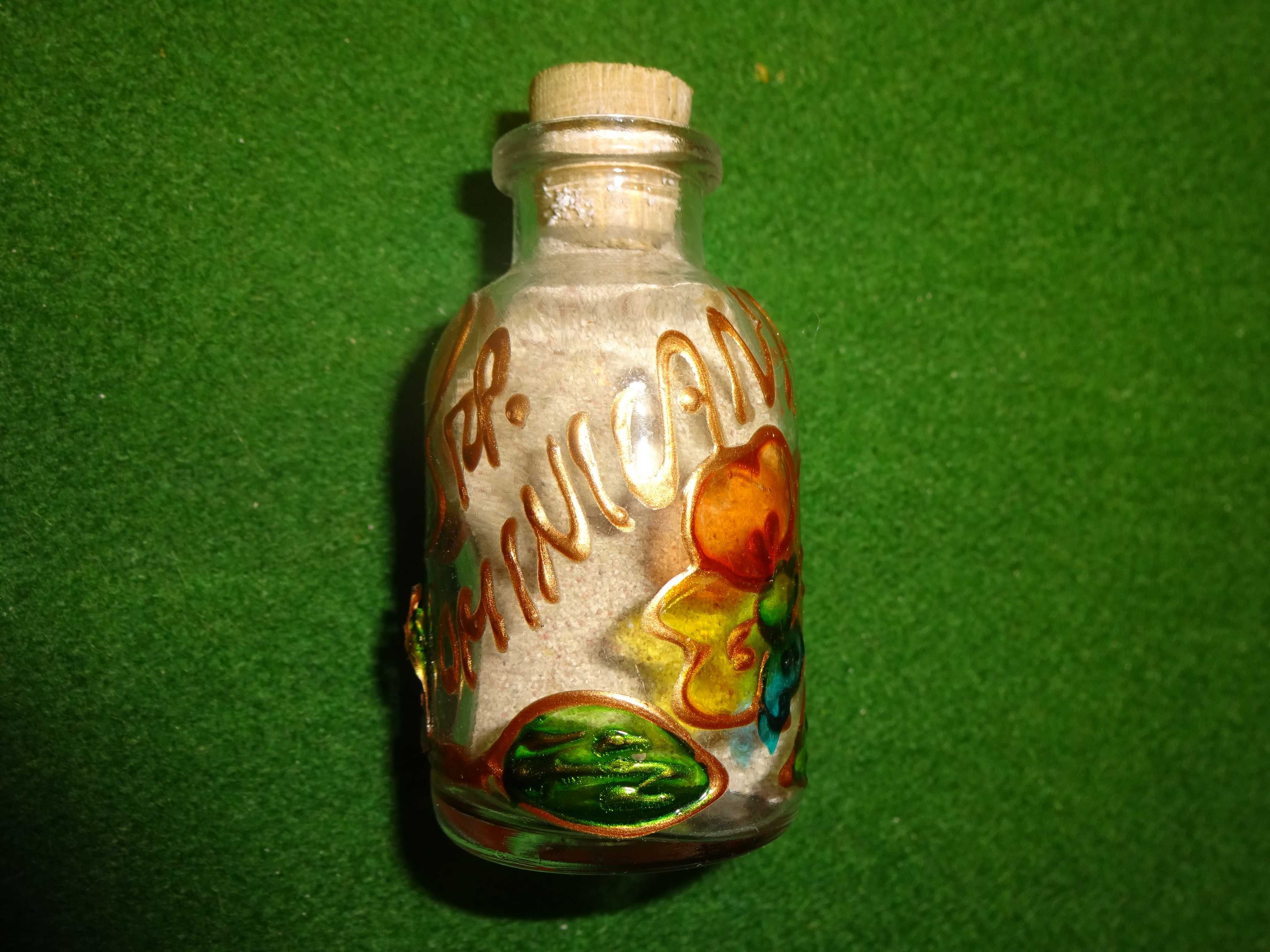 butelka buteleczka z piaskiem piasek z Dominikany ręcznie malowana