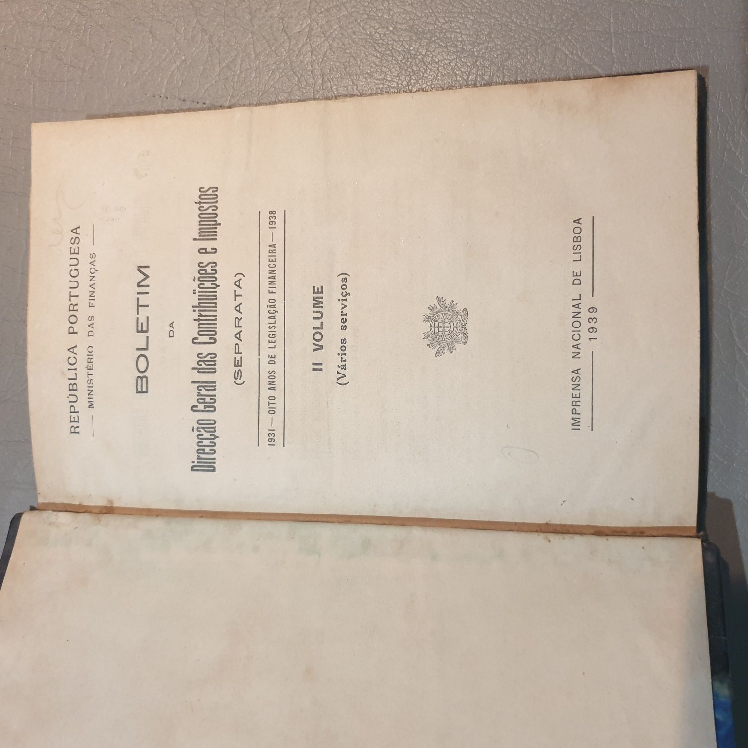 Boletim da Direcção Geral das Contribuições e Impostos
1938