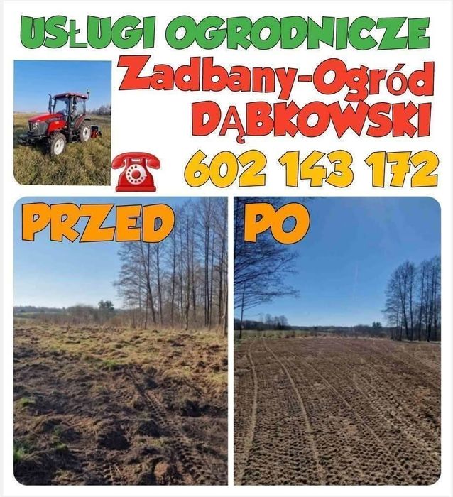 PIELĘGNACJE Ogrodów, KOSZENIE Trawy  Glebogryzarka Separacyjna ,,