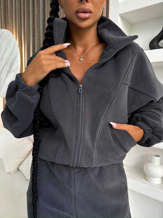 Костюм Фліс — Штани + Зіп Худі — Худі на замку — XS - XL