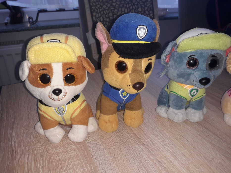 Maskotki Psi Patrol 4 sztuki, błyszczące oczy, TY