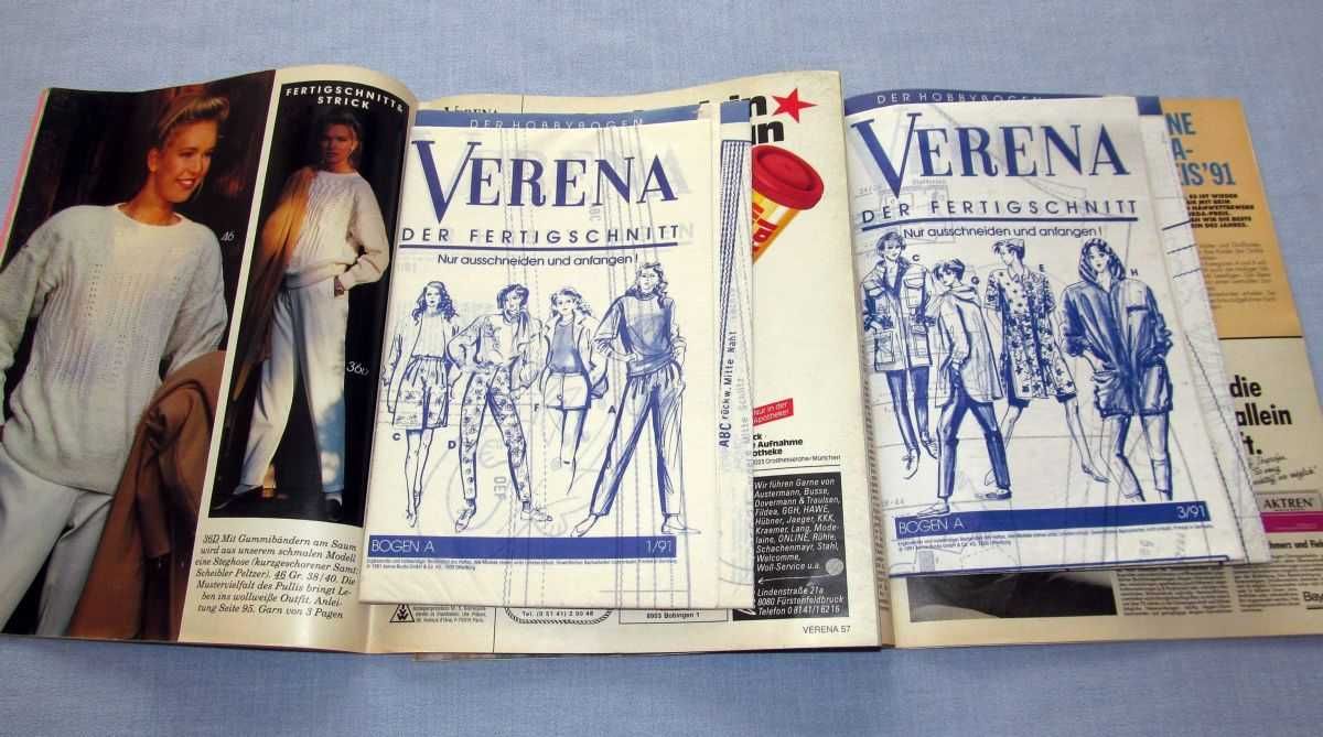 Verena (Burda) 1991 x 6 Magazyn mody dziewiarskiej Swetry