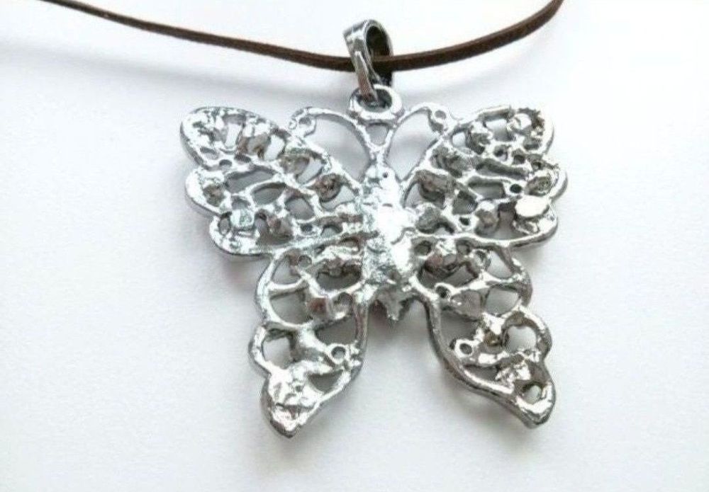 Бабочка подвеска кулон стразы баттерфляй метелик винтаж вінтаж аніме