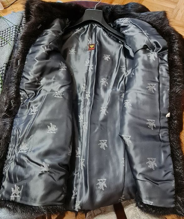 Piękne futro czarne z nutrii, marka RZF, rozm. 48