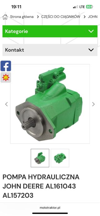 Pompa hydrauliki John deere AL161043