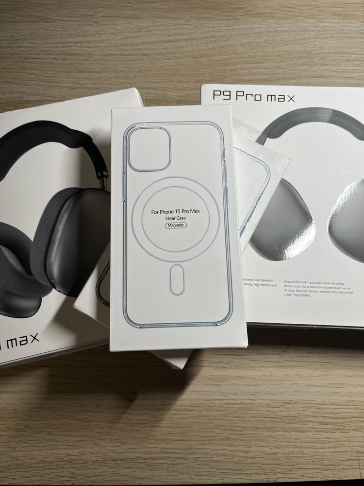 Air Pods Max P9 +Capa Magsafe para iPhone 12/13/14/15/16 Mini Pro Plus
