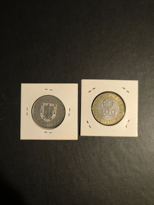 Moeda 200 escudos Lisboa 1994 e 25 escudos Europa