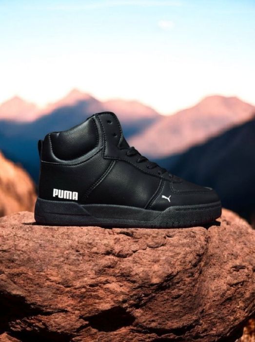 Жіночі зимові чорні кросівки Puma/натуральная кожа/зимние ботинки пума