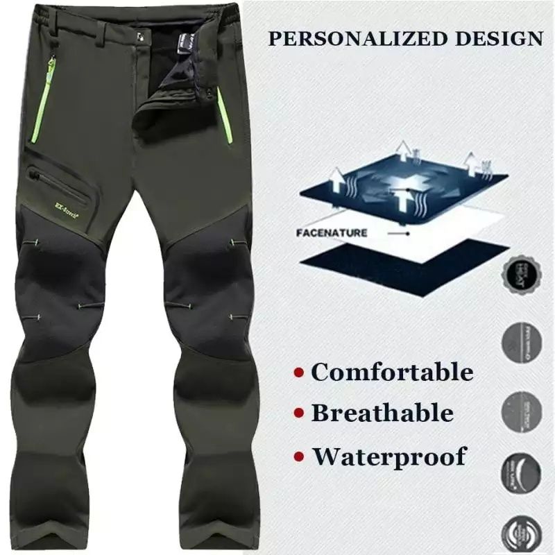 Zimowe spodnie trekkingowe ocieplane softshell górskie narciarskie L