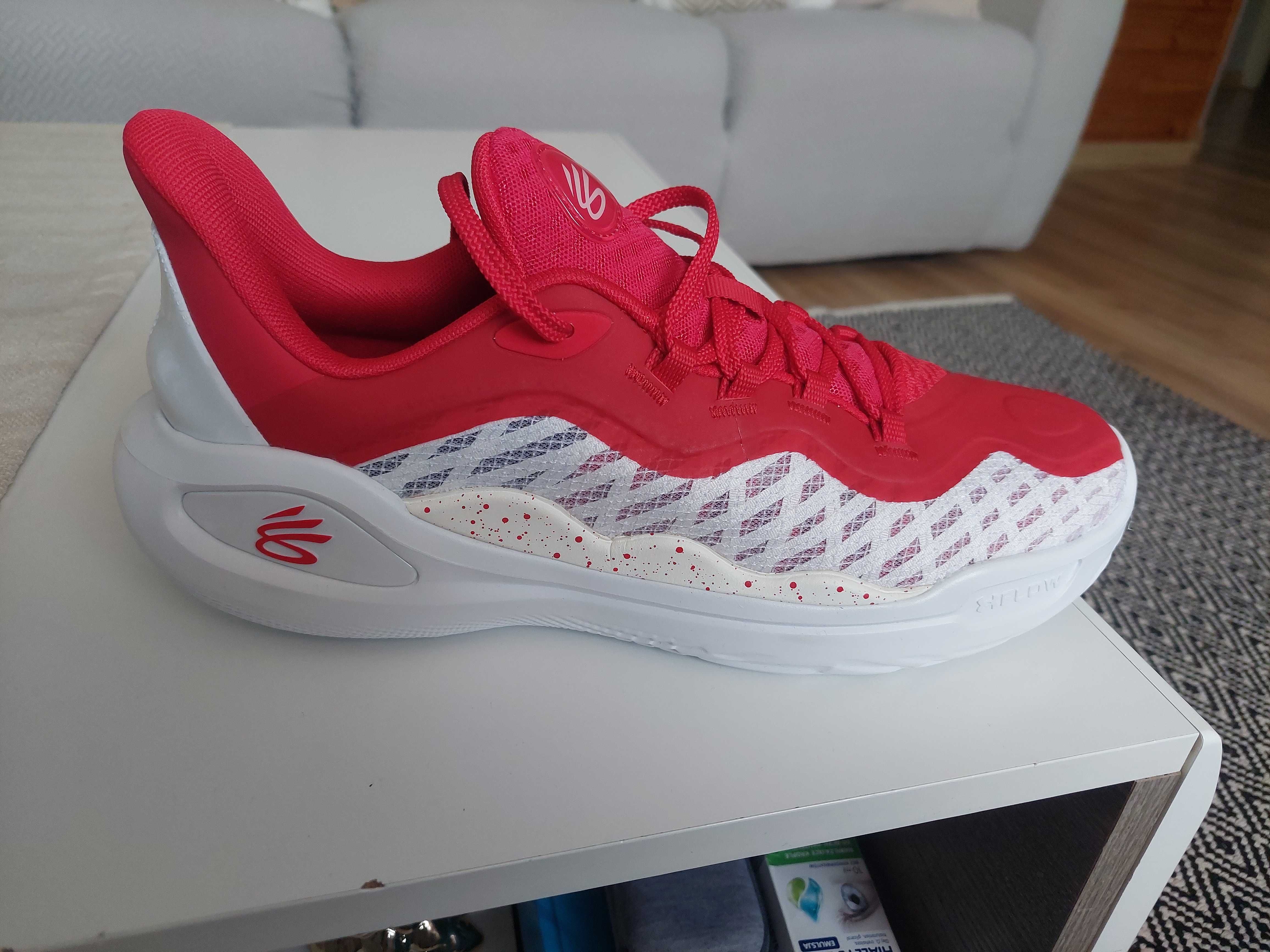 Buty do koszykówki Under Armour Curry 11 Team - czerwone/białe