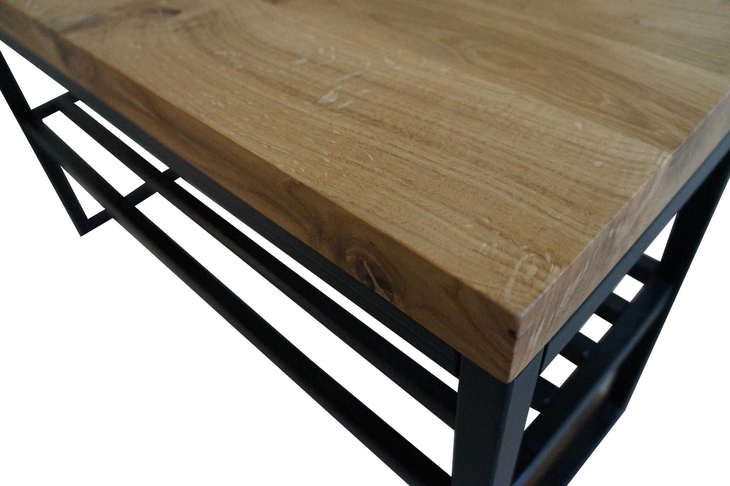 Drewniana ławka siedzisko loft lity dąb 80 cm