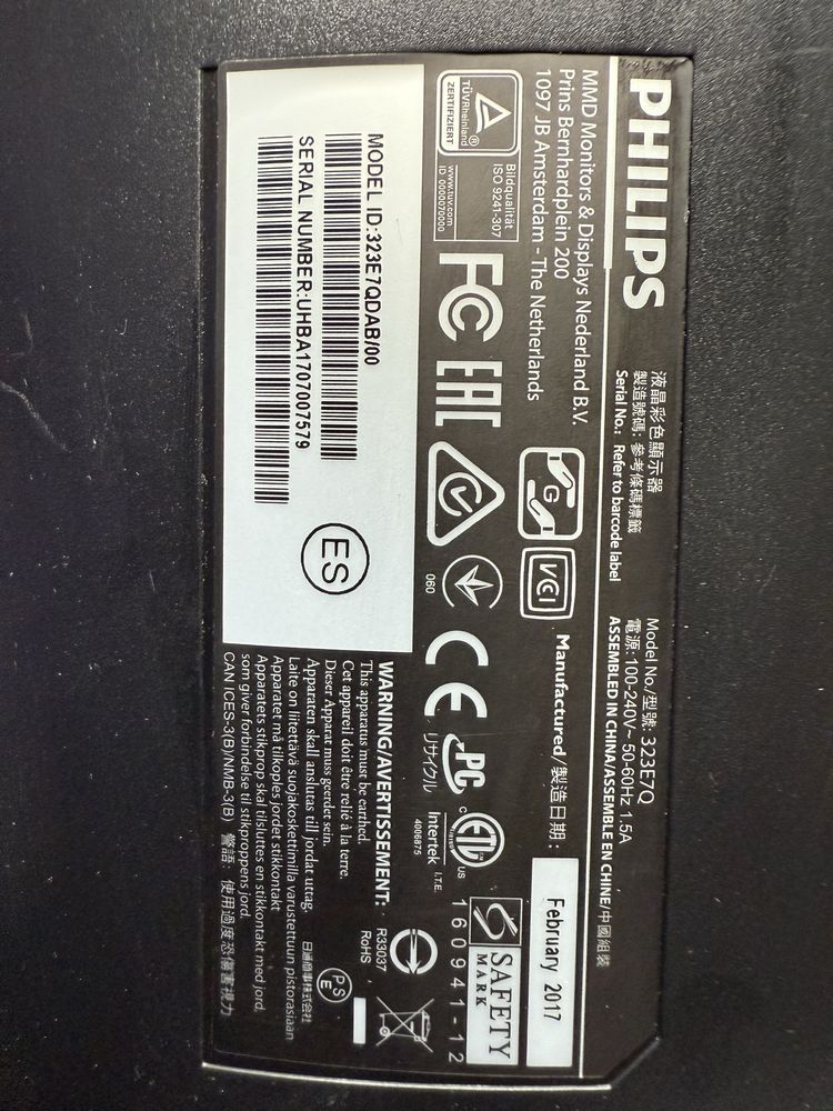 Monitor philips 323e7q