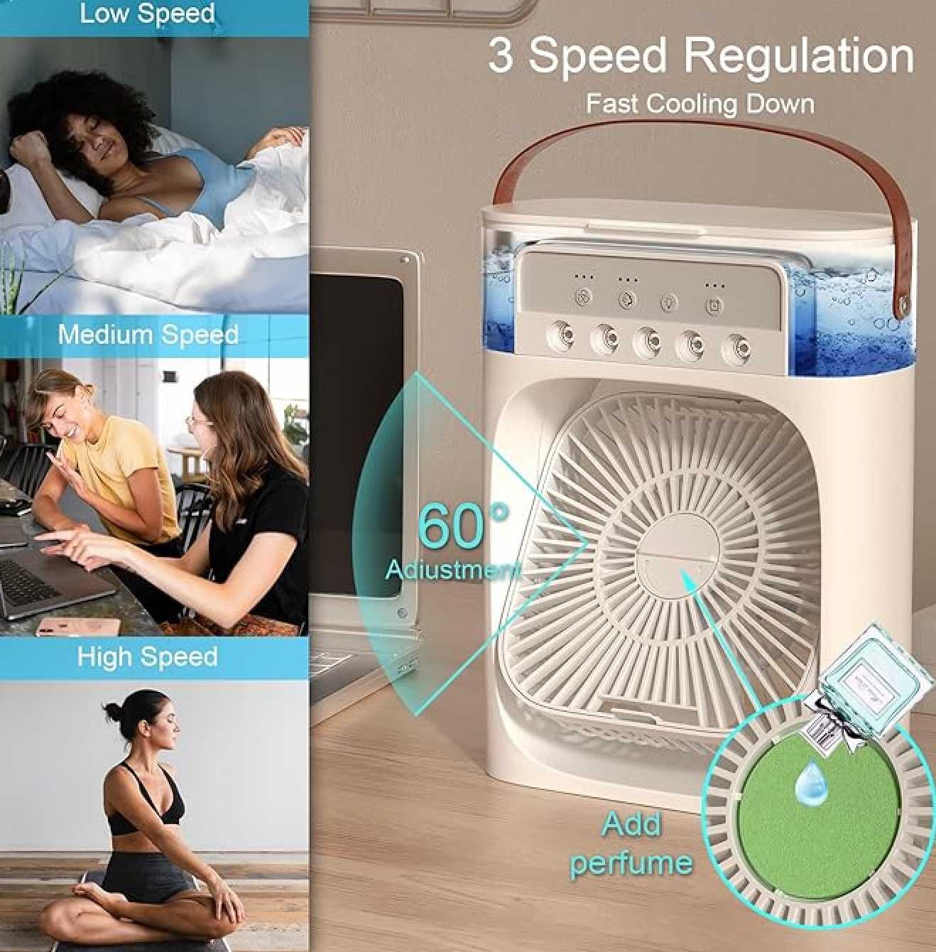 Зволожувач повітря міні вентилятор охолоджувач повітря нічник в дитячу