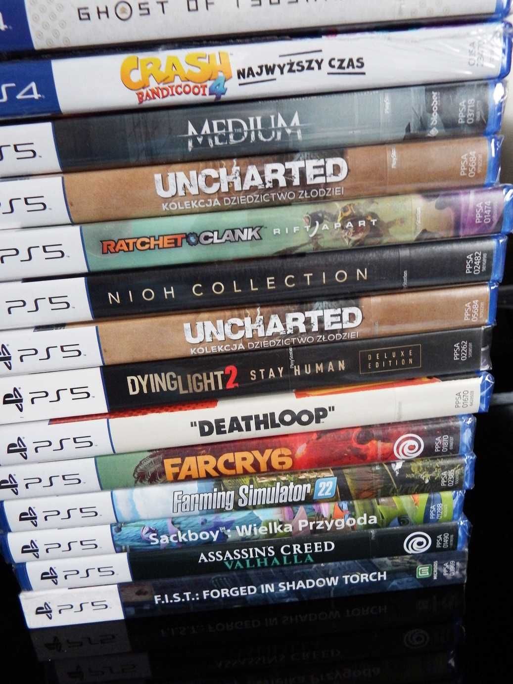 GRY PS4 PS5 Valhalla FARCRY Medium Sacboy Ratchet IT TAKES TWO inne