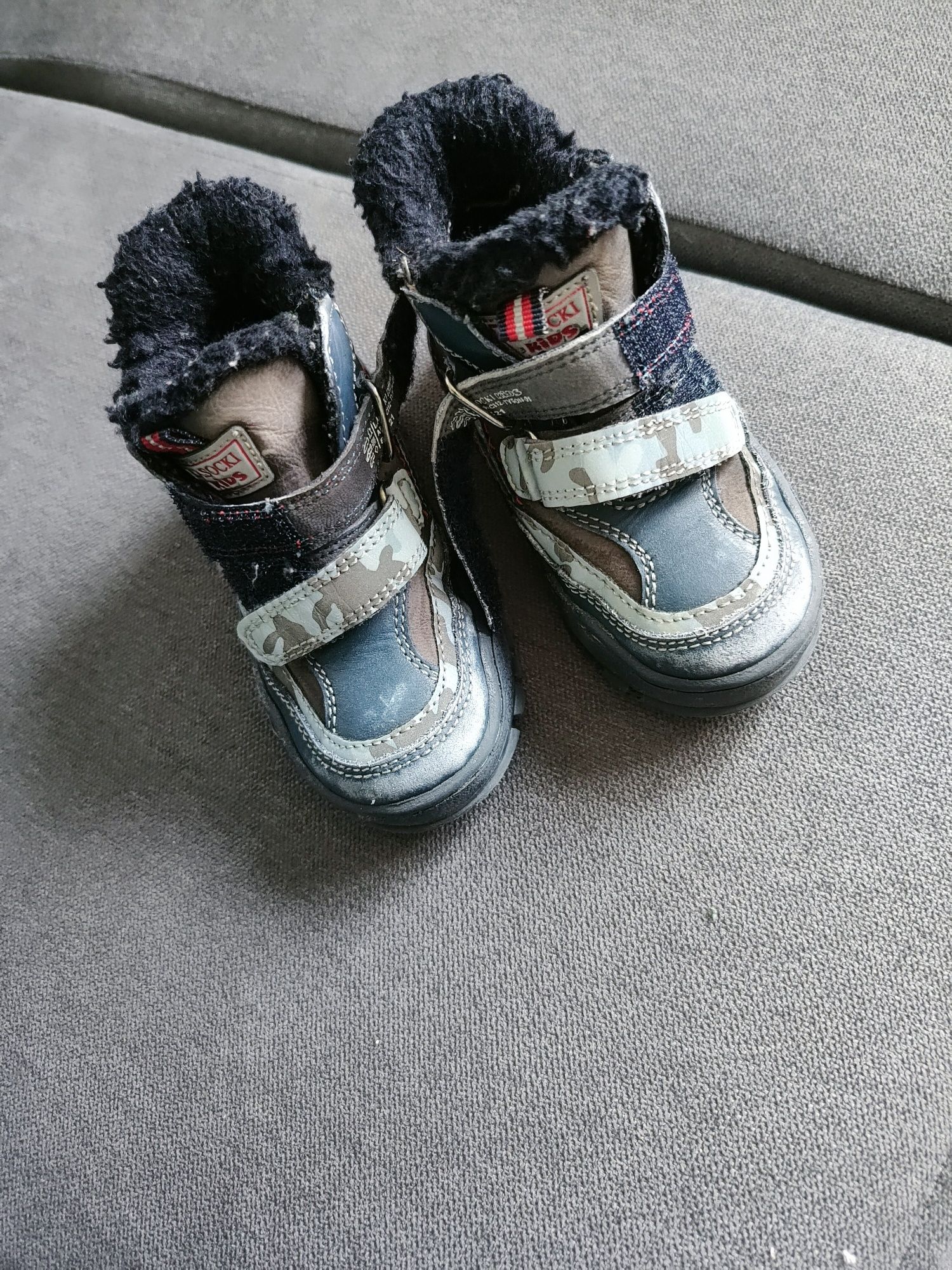 Ocieplane Trzewiki chłopięce, buty zimowe