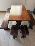 Mesa e bancos madeira