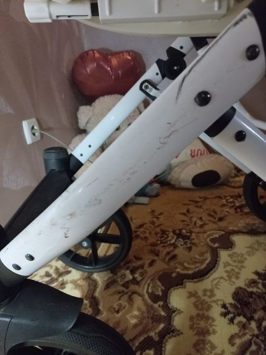 Коляска 2 в 1 Bair Next еко кожа сіра