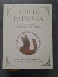 Biblia Papieska wydanie kolekcjonerskie z komentarzami złocona 2014r