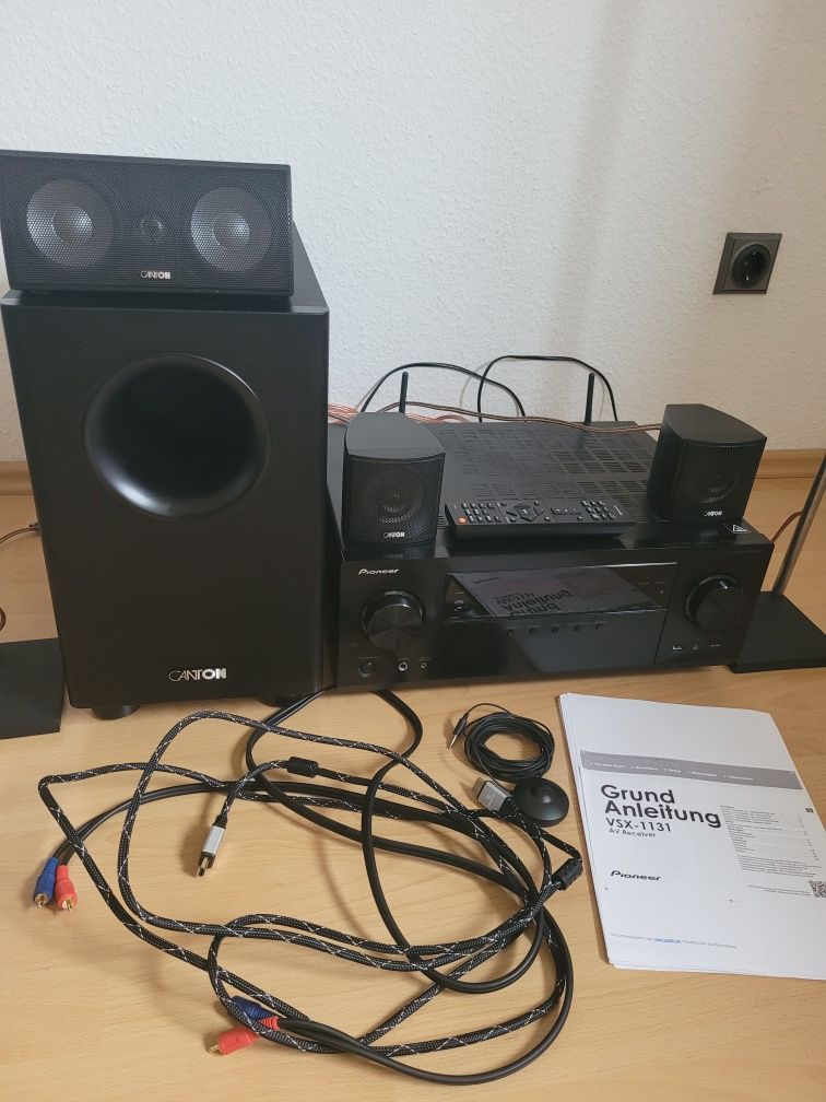 Pioneer VSX1131 + Canton CX65, subwoofer,  centralny i 4 satelitki