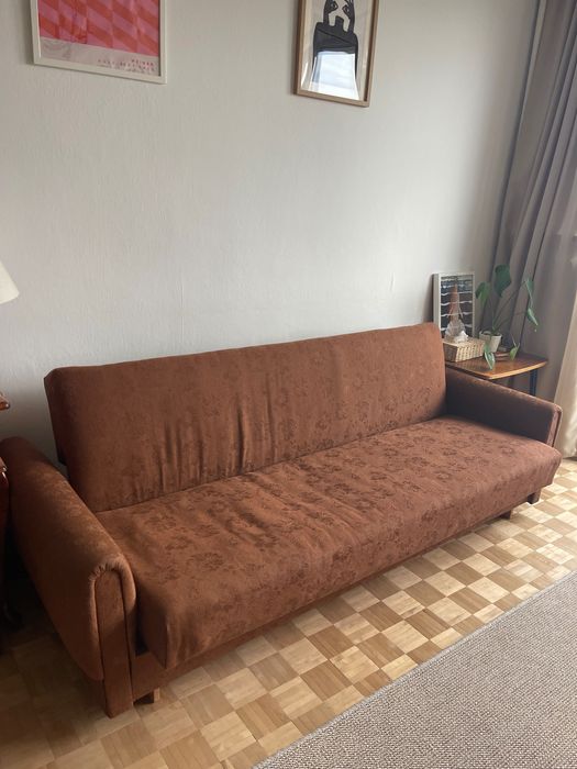 Kanapa wersalka sofa brązowa rozkłada