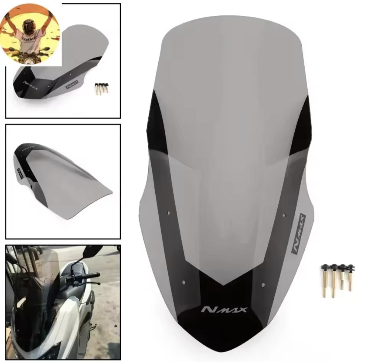 Yamaha N-max 125 16- Szyba Owiewka Akcesoryjna 59cm Śruby kpl. Zesta