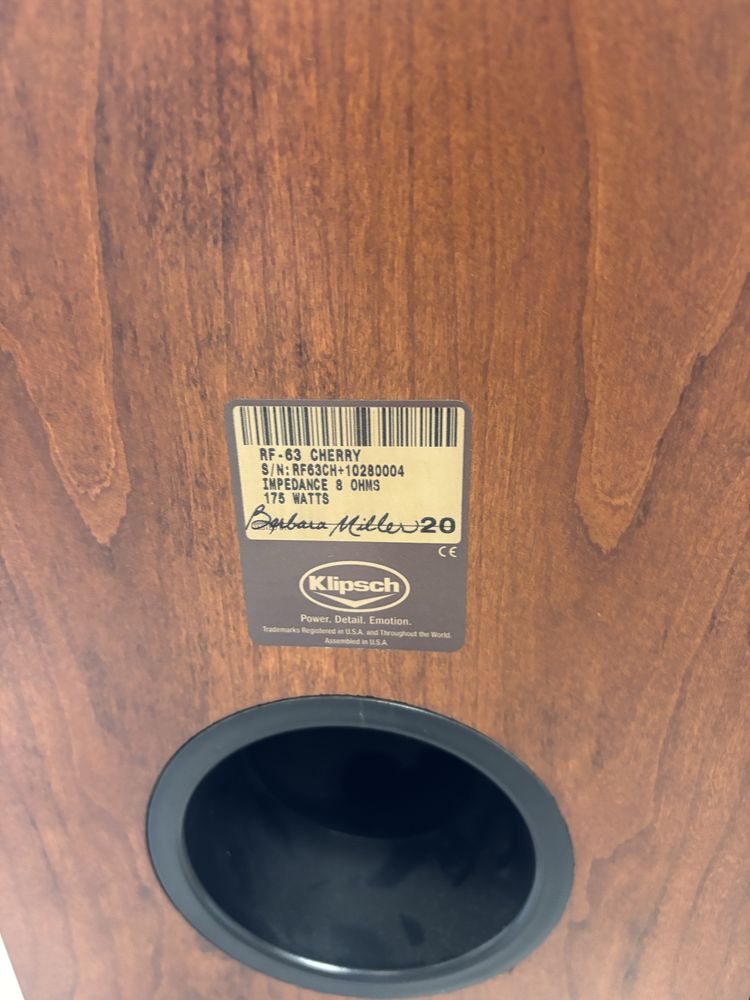 Klipsch RF-63 cherry kolumny podłogowe