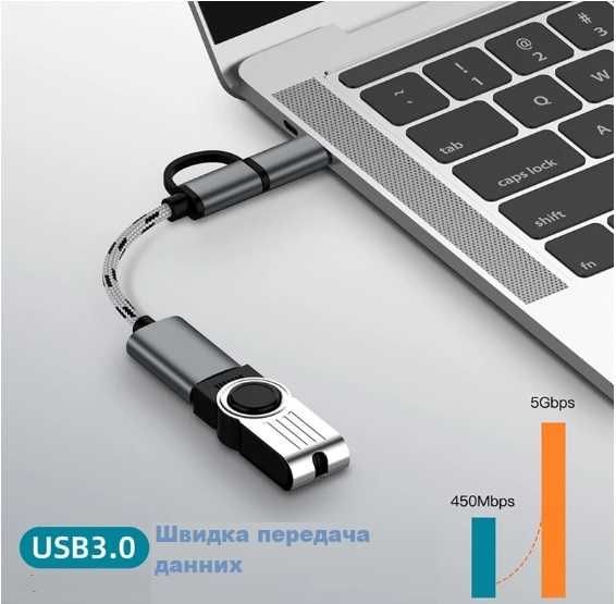 Переходник, адаптер OTG  2в1 Type C/microUSB для планшета,телефона