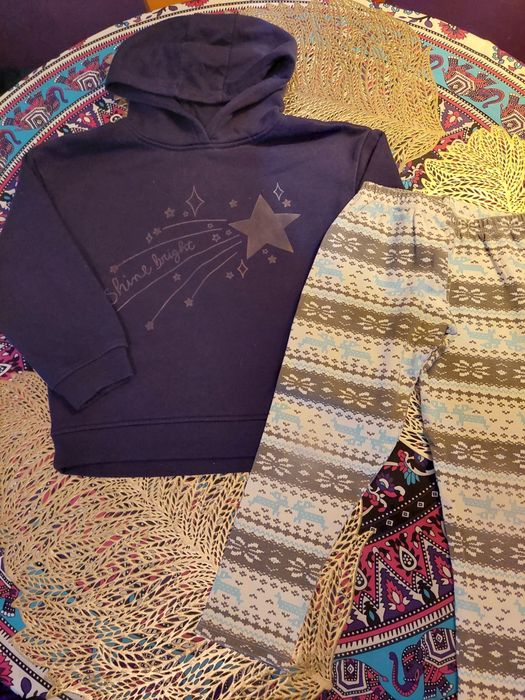 Duża paczka ubrań na jesień dla dziewczynki na 122cm