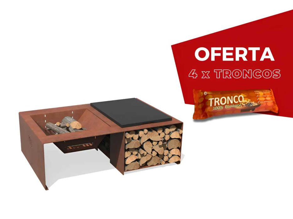 Braseiro/ Fire Pit Module s/ Grelhas Aço Corten