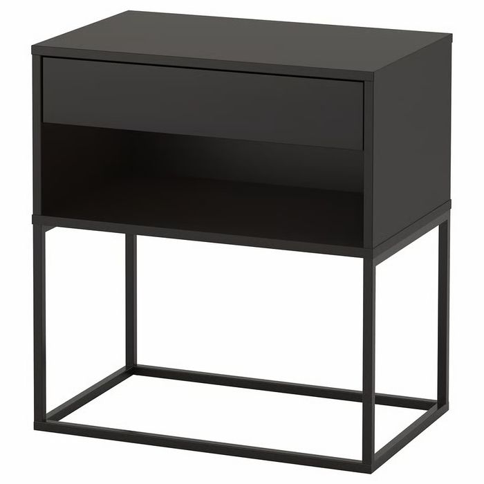 stolik nocny Vikhammer Ikea, czarny, 60 x 39 cm