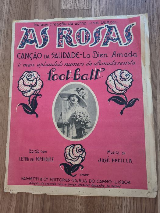 Partitura Rara Antiga "As Rosas" - José Padilla (Selo Original)