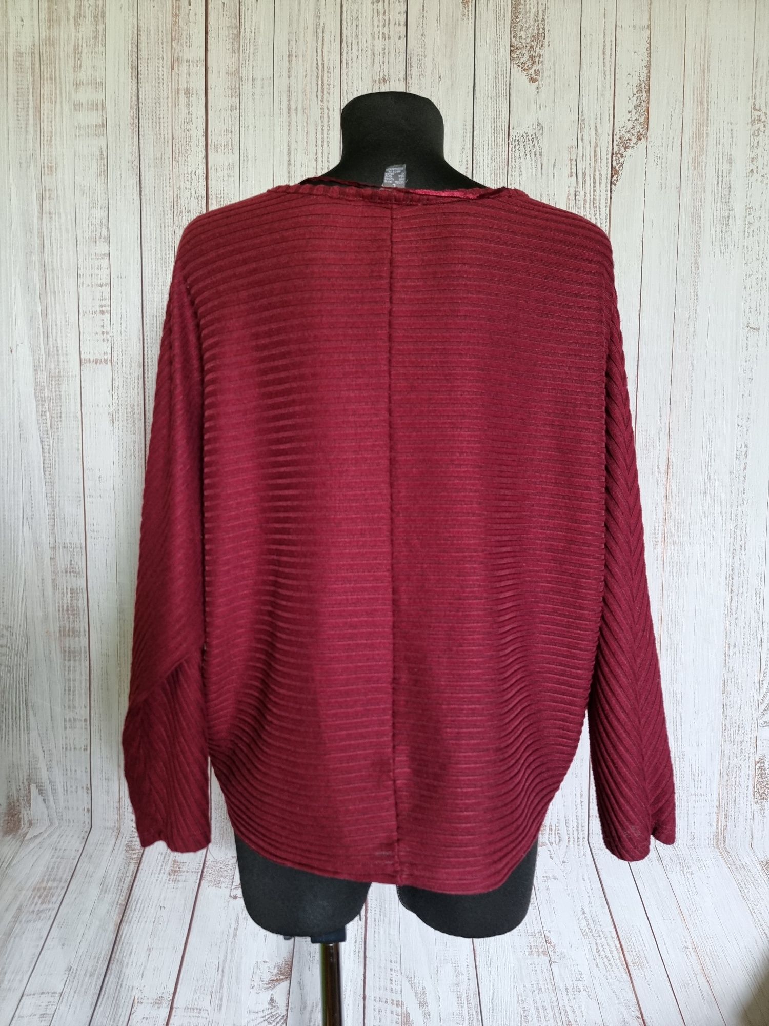Bordowa bluzka nietoperz L 40