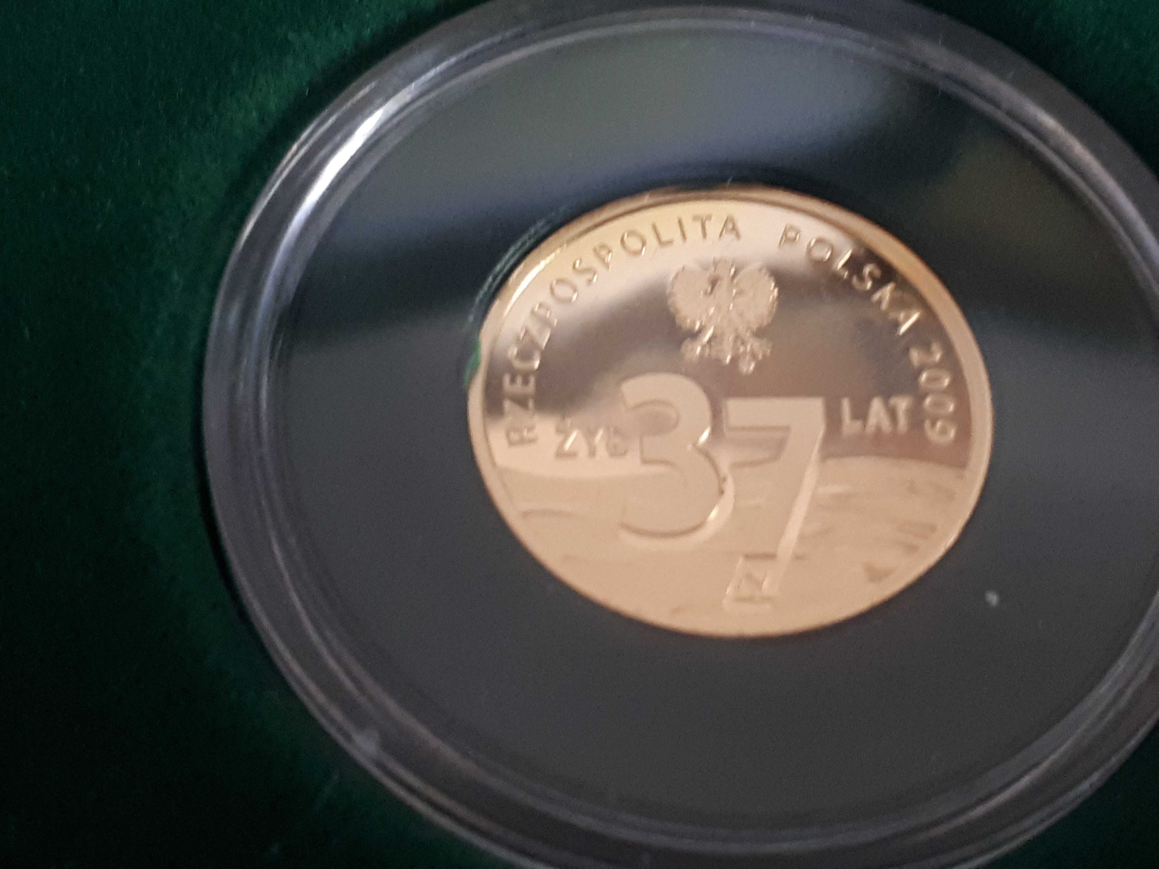 Złota Moneta - 37 złotych Popiełuszko 2009r