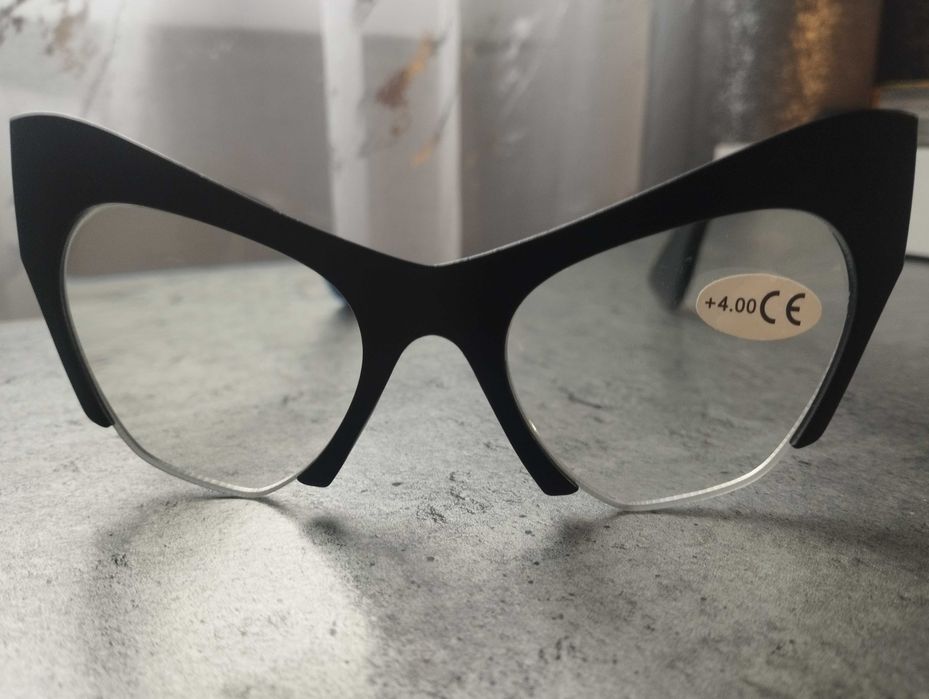 Okulary do czytania,kocie oczy,czarne+4
